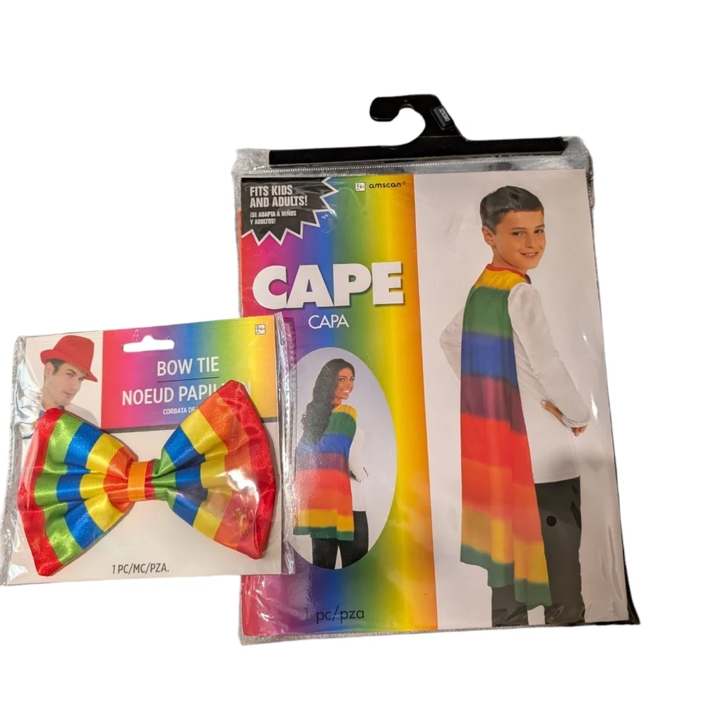 Rainbow Cape and Bow Tie Set